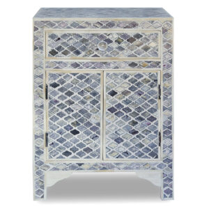 Grey Marrakesh Bone Inlay Bedside Table