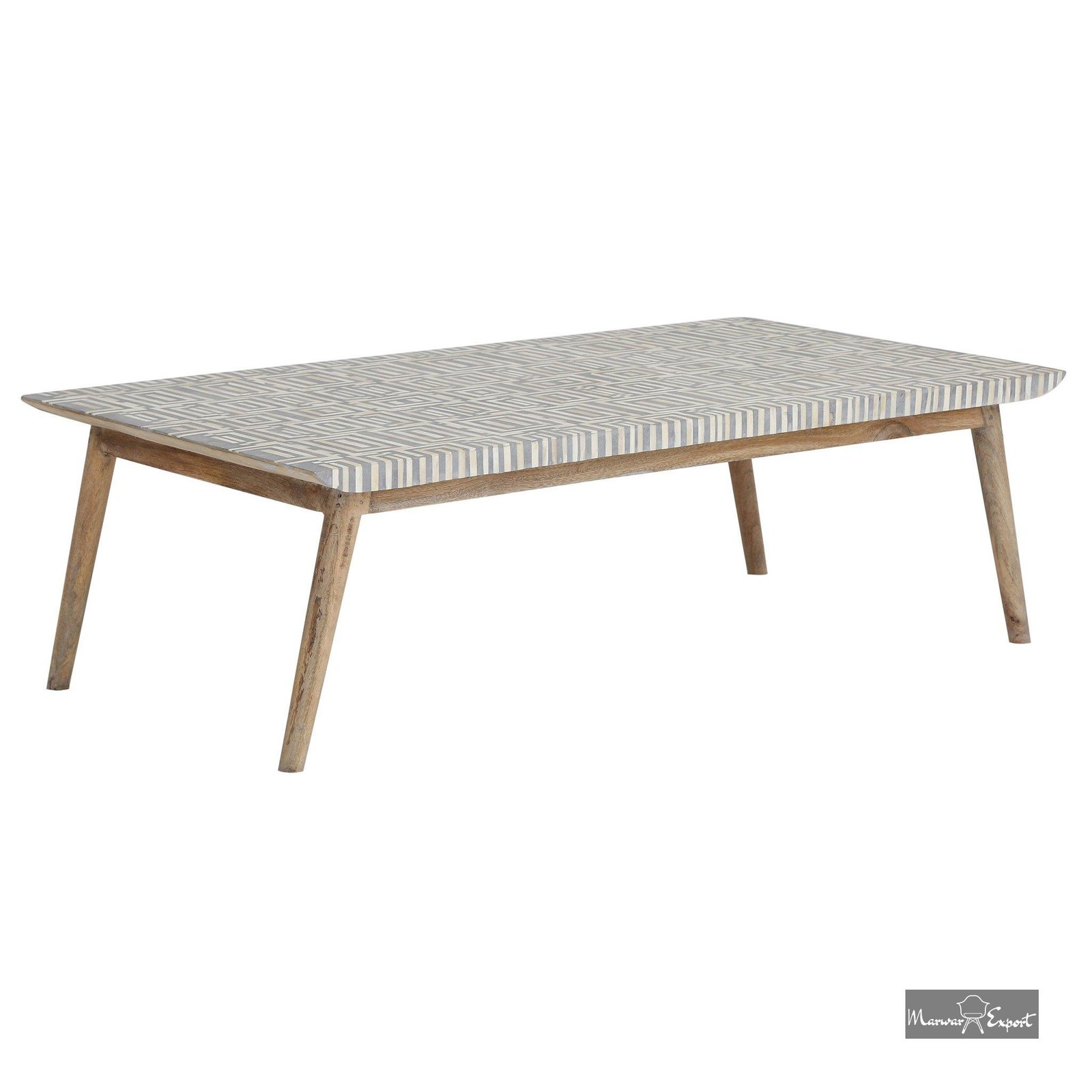 Bone Inlay Coffee Table Grey | Handmade Bone Inlay Coffee table Furniture