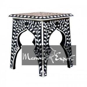 Bone Inlay Arch Design Stool