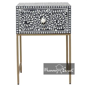 Stunning Bone Inlay Bedside Table