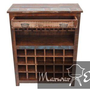 Reclaimed Wood Wine Cabinet l Handmade Solid Wood Wine Cabinet l Industrial Rustic Bar Cabinet