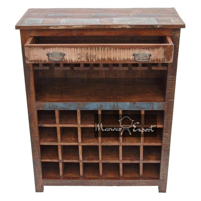 Reclaimed Wood Wine Cabinet l Handmade Solid Wood Wine Cabinet l Industrial Rustic Bar Cabinet