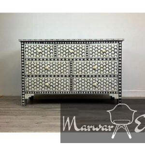 Bone Inlay Targua Design Chest of 7 Drawer / Chest/ Sideboard/ Buffet / Cupboard