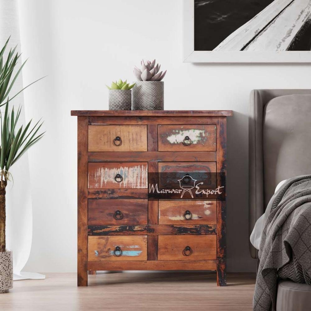 Reclaimed Wood Rustic 8 Drawer Chest | Reclaimed Nirvana Dresser in 8 Drawer