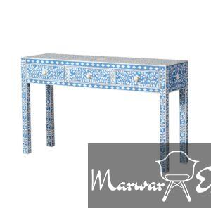 Bone Inlay Three Drawer Console Bone Inlay Console Table Handmade Bone Inlay Console Bone Inlay Furniture Bone Inlay Hallway Table
